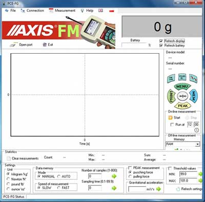 Programska oprema za merilnik sile